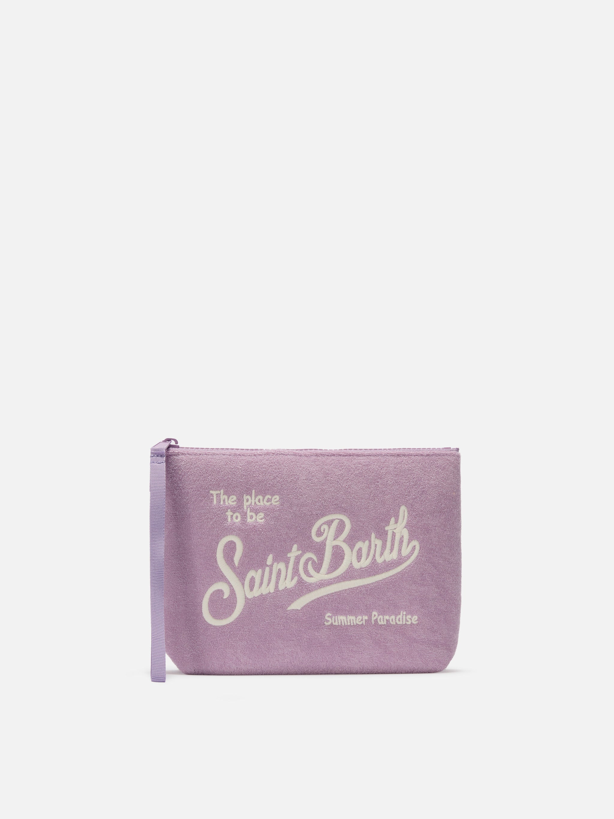 Pochette Aline effetto spugna lilla
