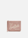 Pochette Aline rosa chiara effetto spugna con fantasia a righe in rilievo