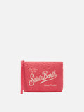 Pochette Aline rosso corallo effetto spugna con motivo zebrato in rilievo