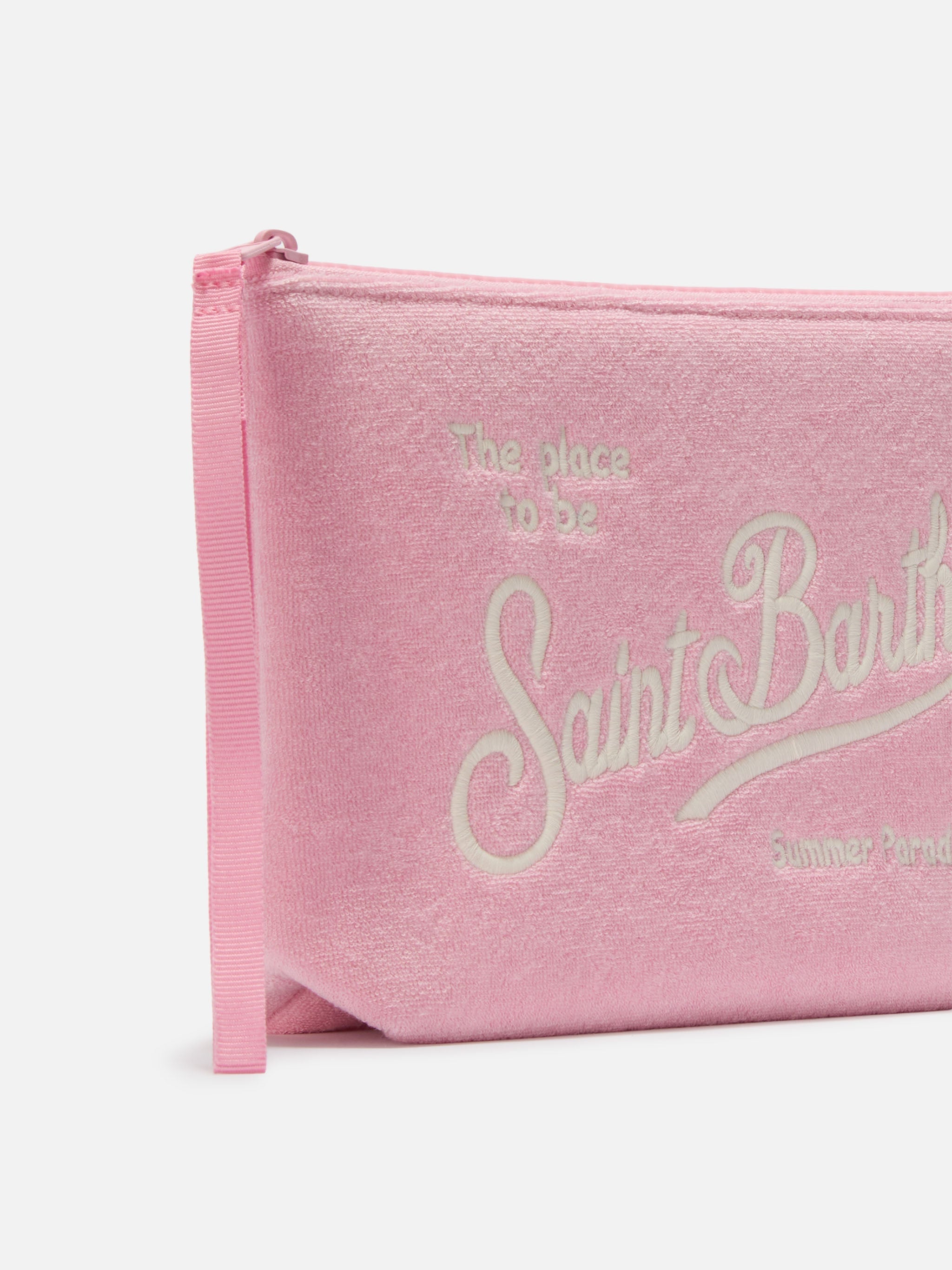 Pochette Aline effetto spugna rosa
