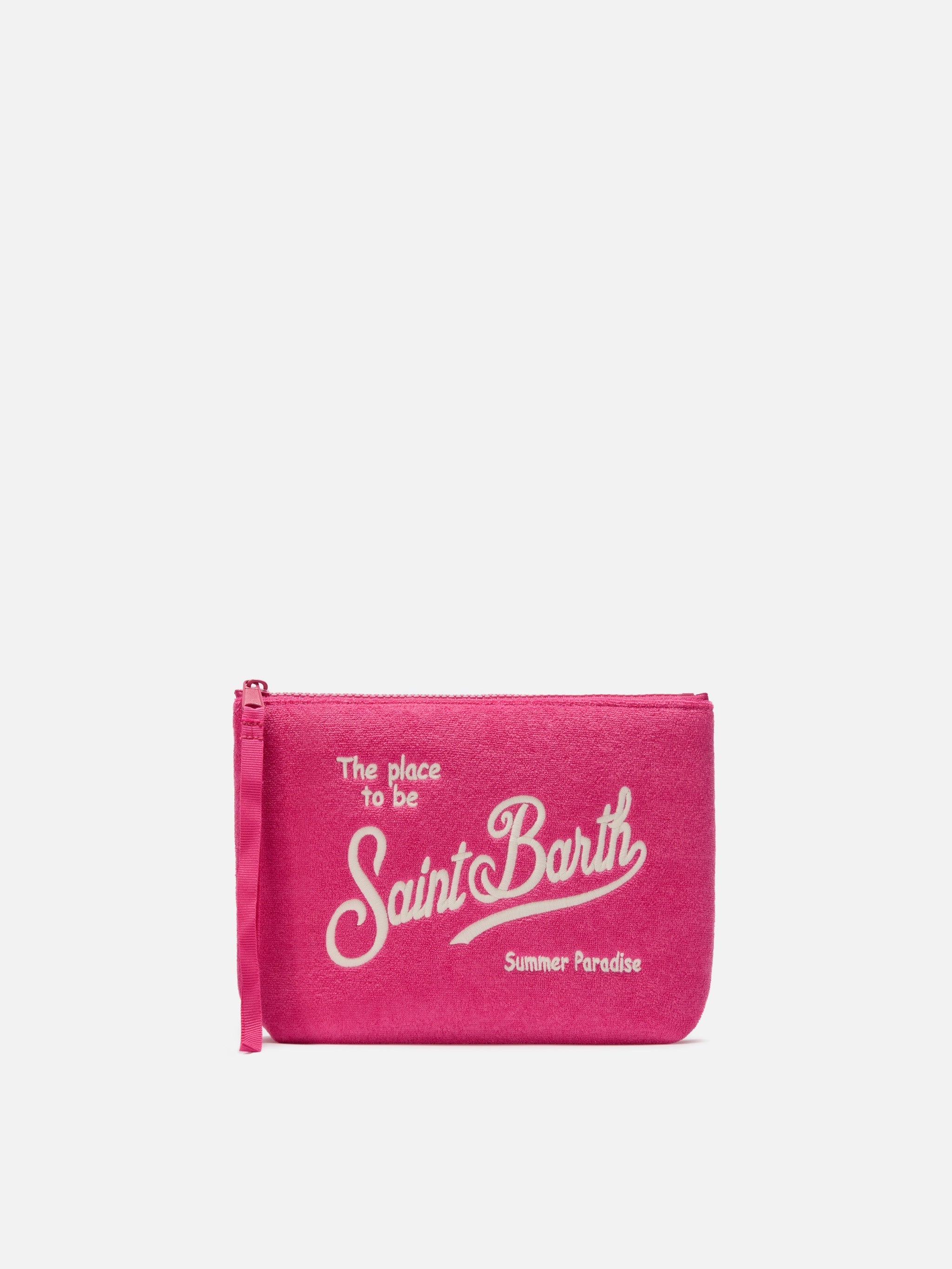 Pochette Aline effetto spugna rosa