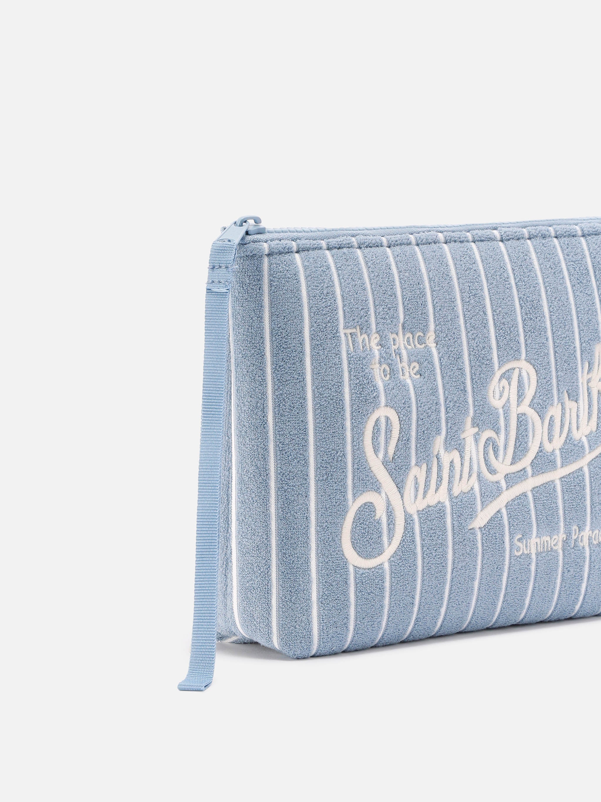 Pochette Aline effetto spugna con fantasia a righe in rilievo