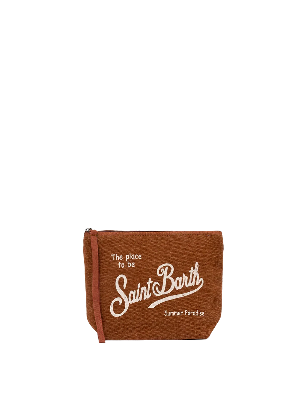 Pochette Aline in lino marrone