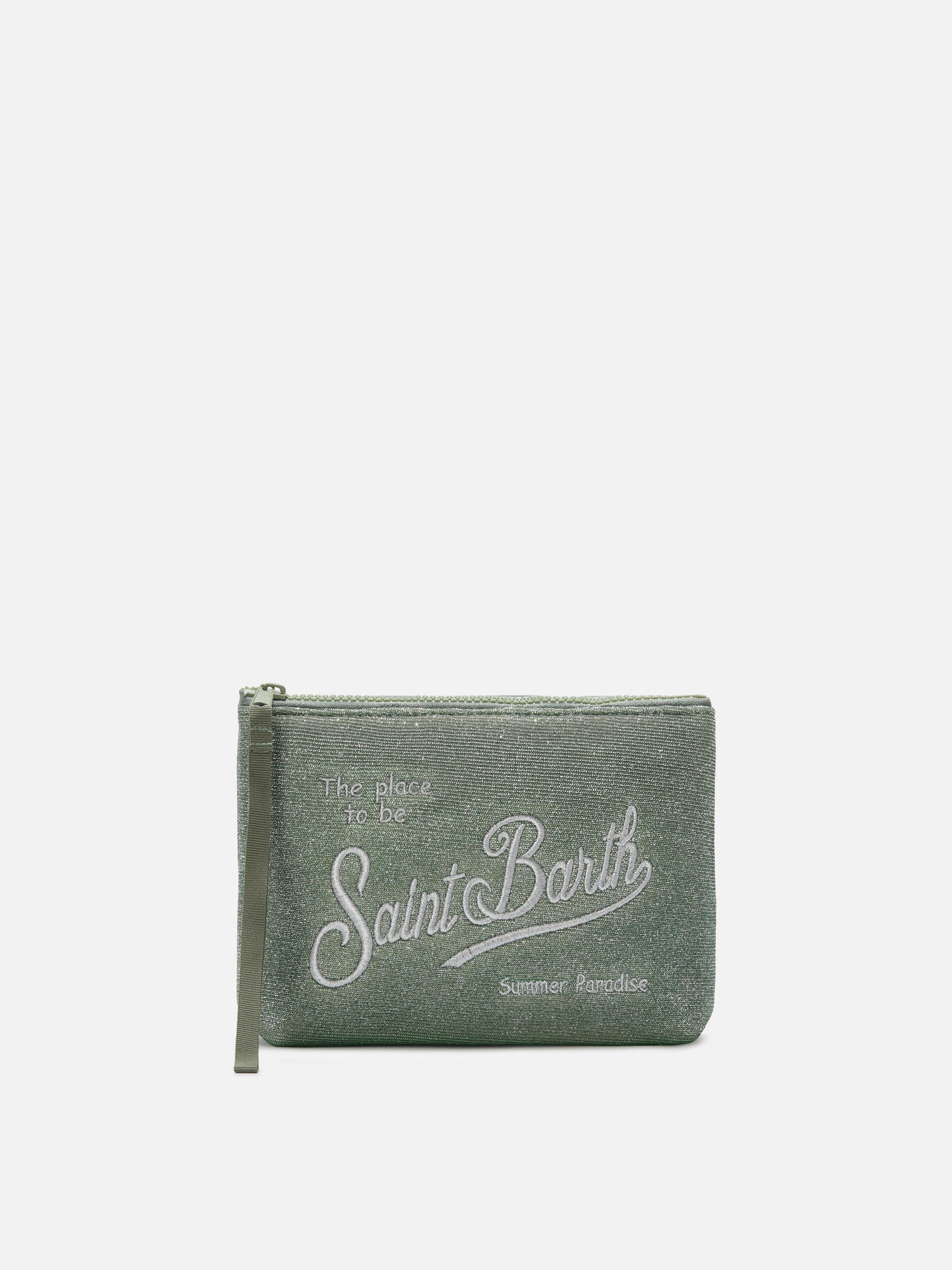Pochette Aline Lurex verde acqua con effetto lurex