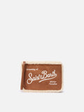 Pochette Aline Shearling in sherpa e faux suede cammello