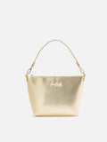 Borsa a spalla Aline Bag in pelle laminata oro
