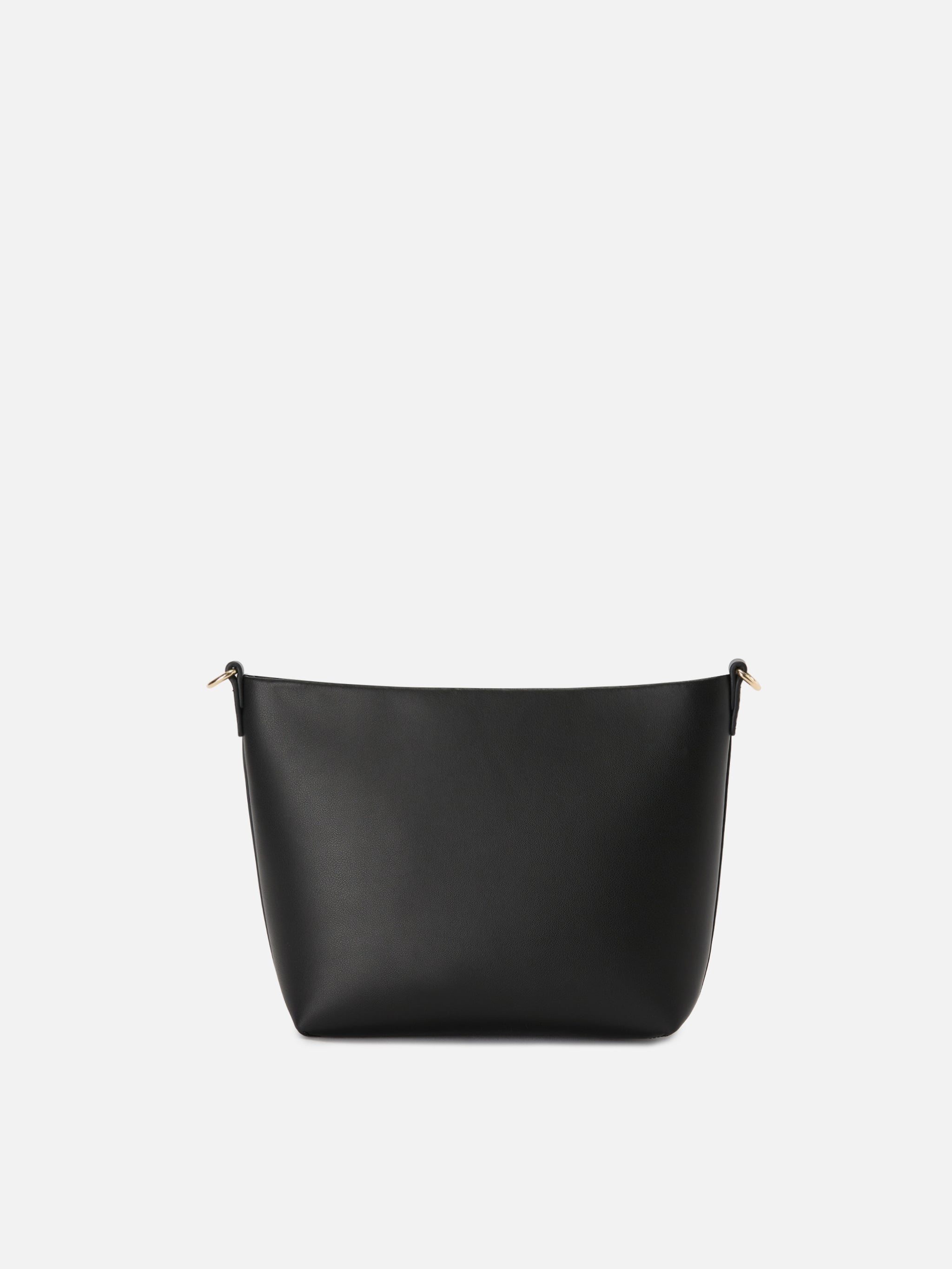 Borsa Aline in pelle liscia nera con placchetta logo
