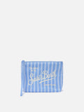 Pochette Aline in cotone azzurro e bianco a righe larghe
