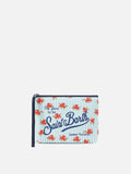 Pochette Aline in scuba a righe con stampa polipetti