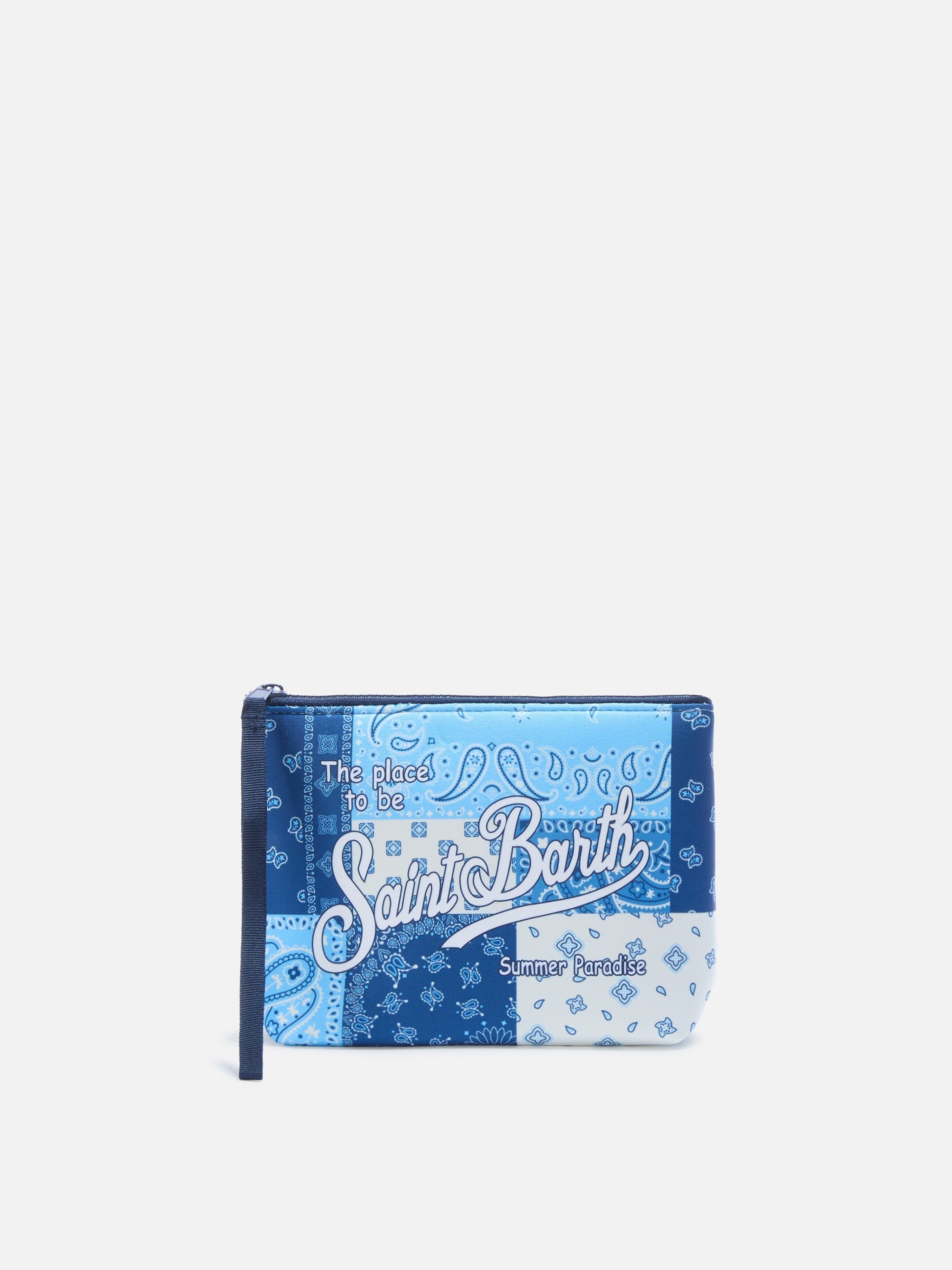 Pochette Aline in scuba con stampa Foulard Patch