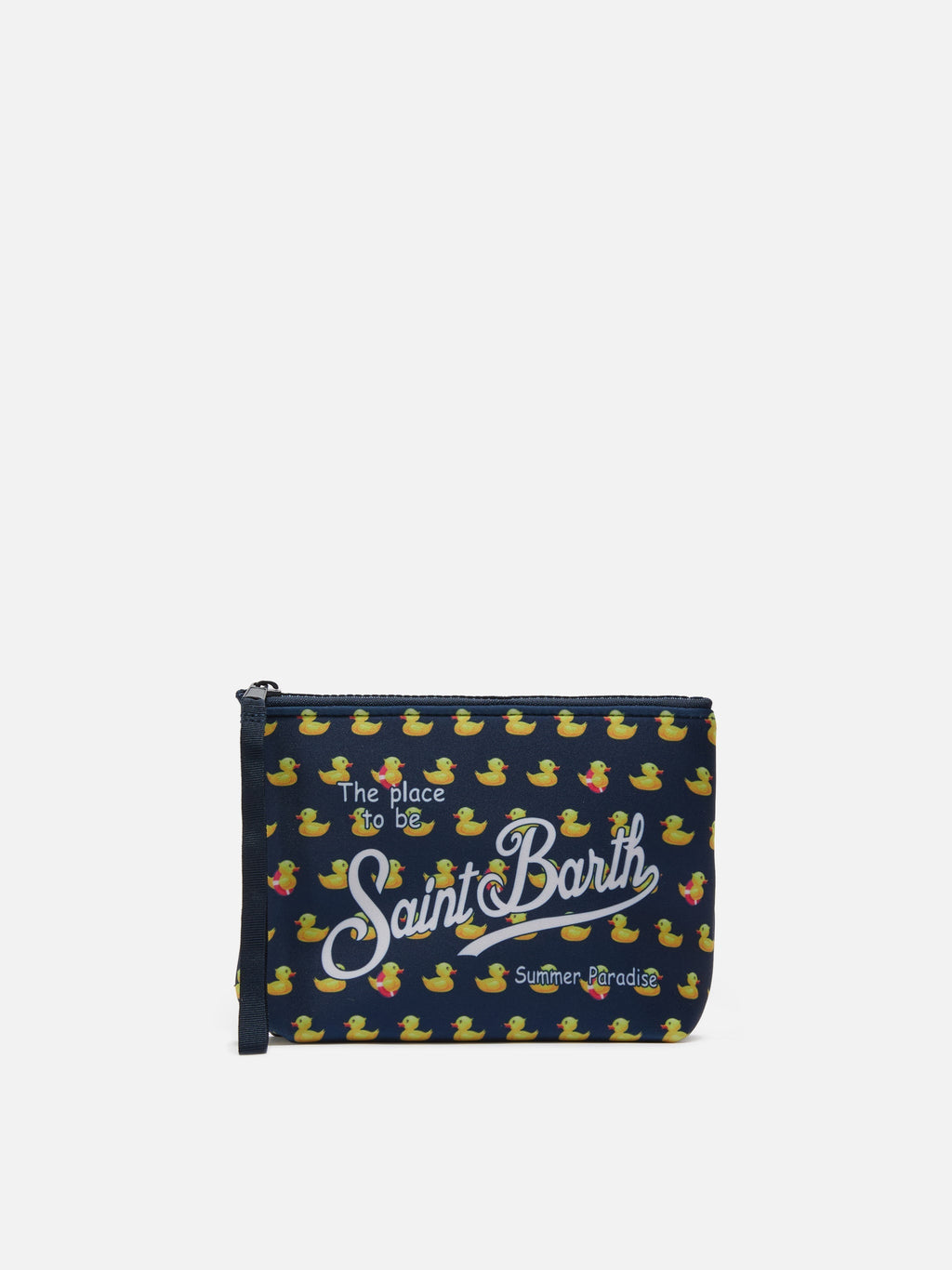 Pochette Aline in scuba con stampa paperelle