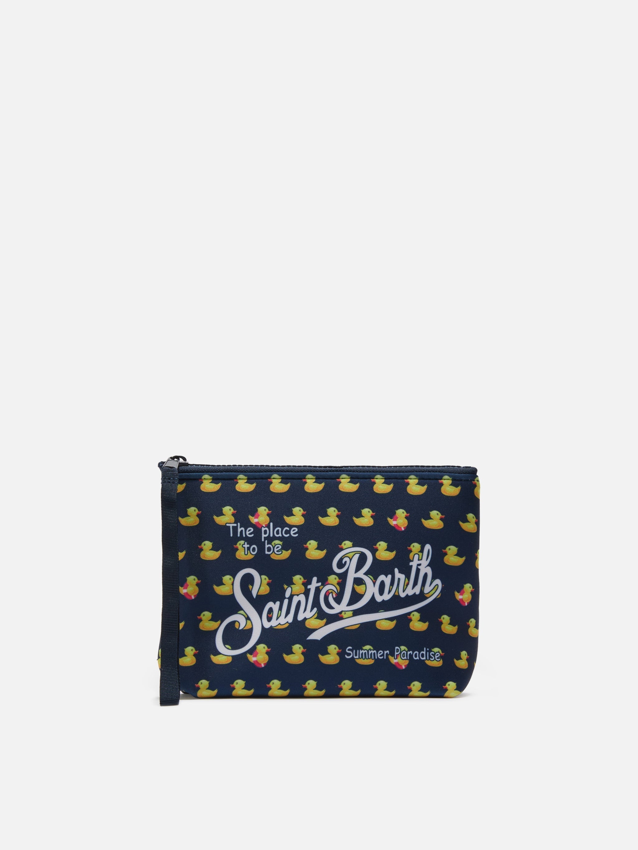 Pochette Aline in scuba con stampa paperelle