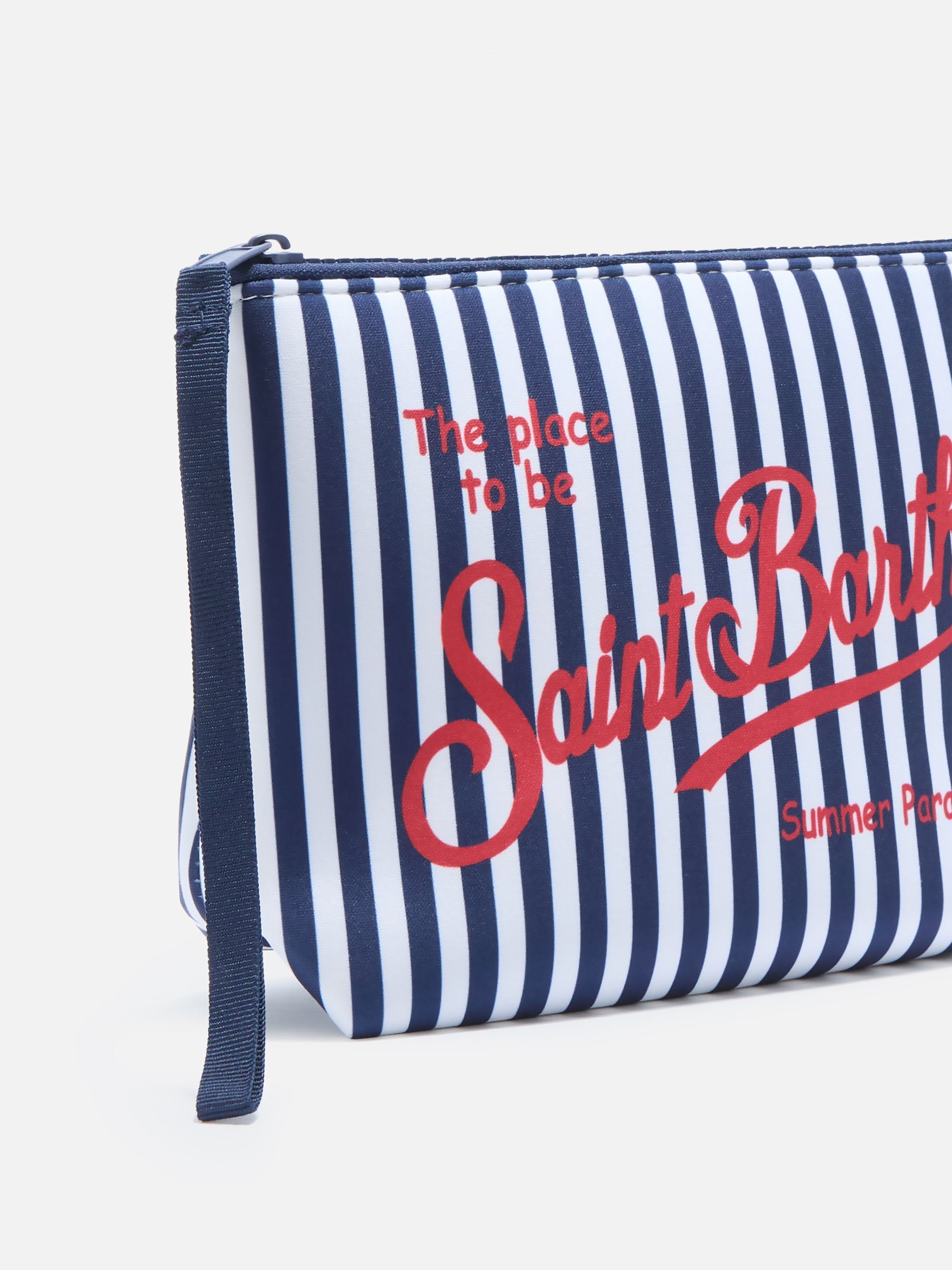 Pochette Aline in scuba a righe blu