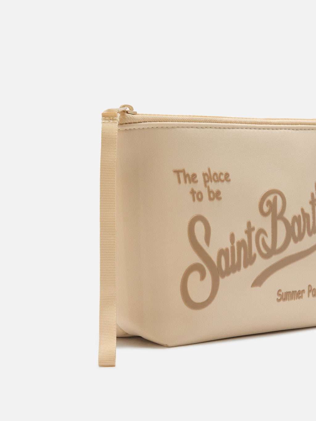Pochette Aline in scuba beige tinta unita