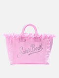 Borsa Colette in canvas rosa con logo in strass
