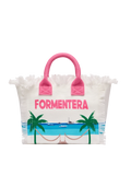 Borsa Colette in canvas di cotone con stampa cartolina Formentera
