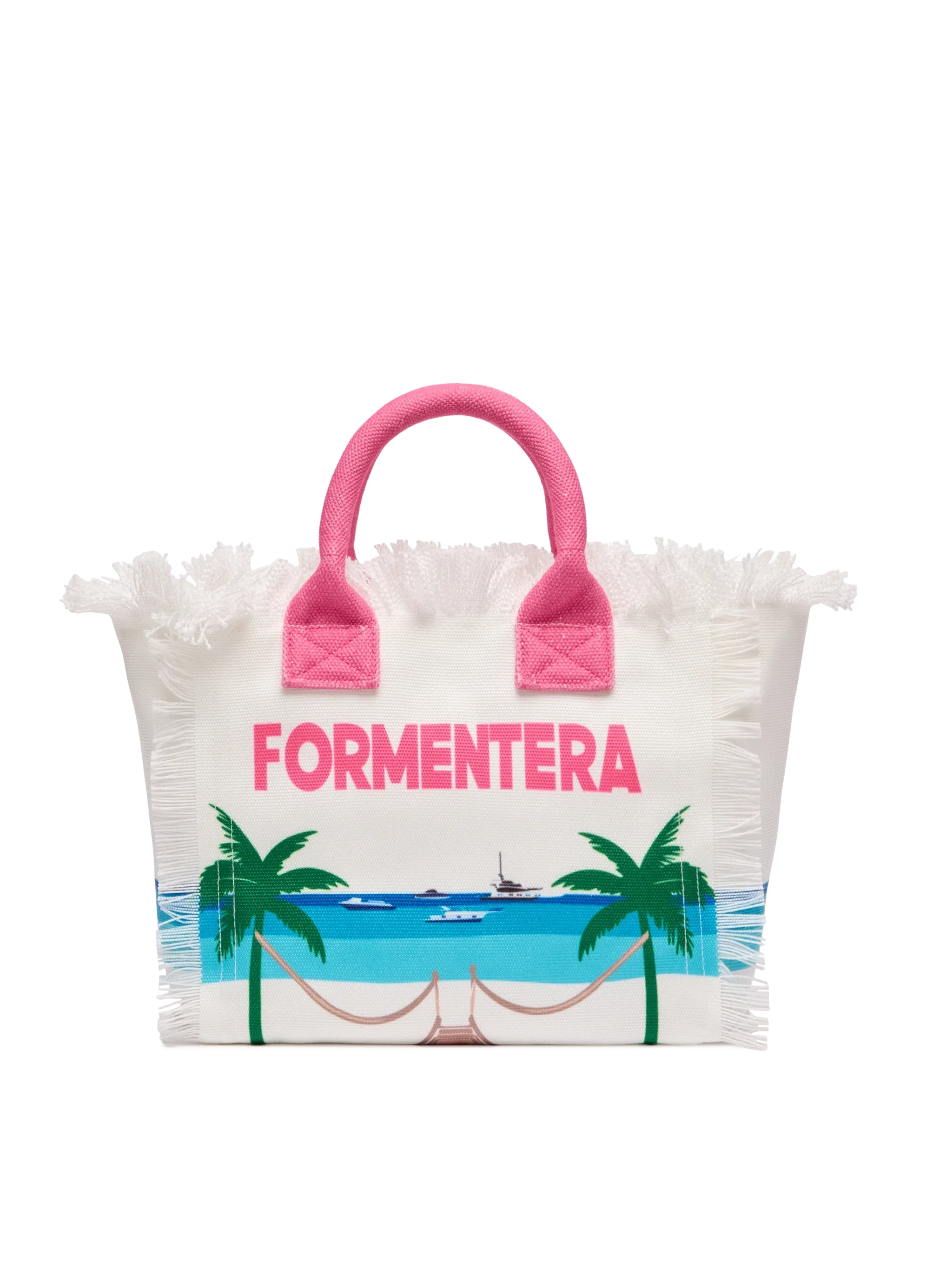 Borsa Colette in canvas di cotone con stampa cartolina Formentera