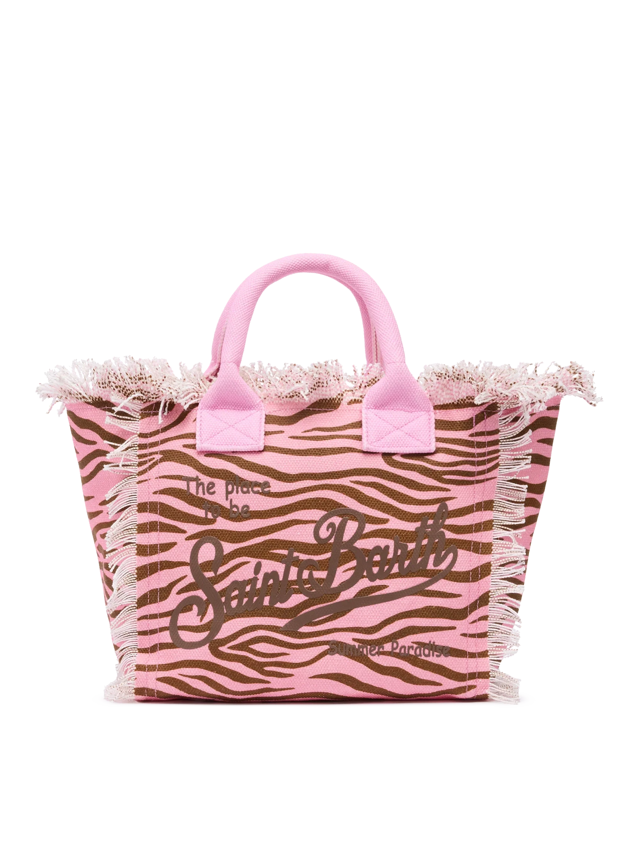 Borsa Colette in canvas di cotone con stampa zebrata