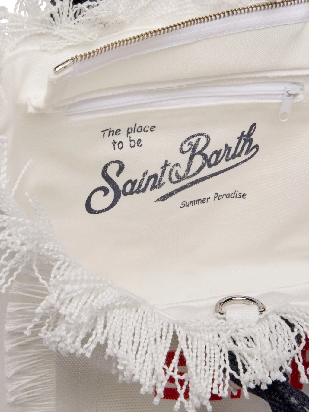 Borsa Colette in canvas di cotone con stampa cartolina St. Tropez