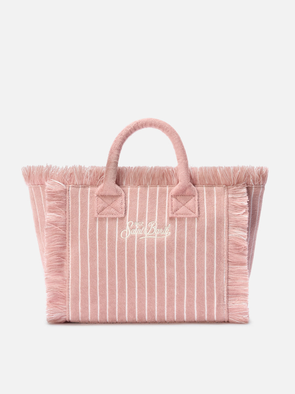Borsa Colette in tessuto effetto spugnaa righe rosa