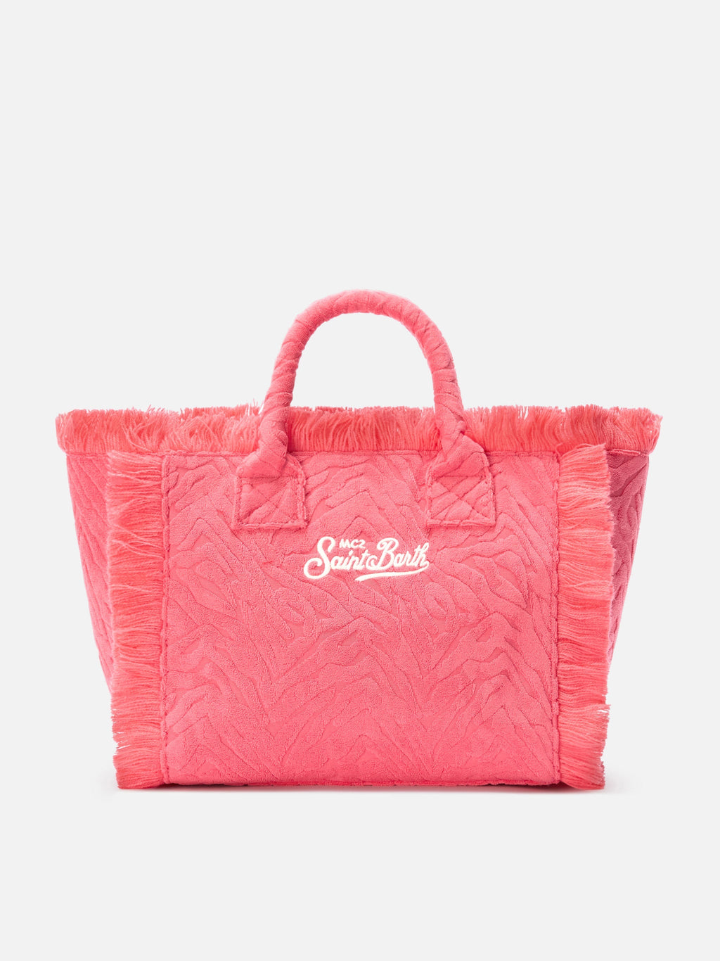 Borsa Colette in tessuto effetto spugna con zebrato in rilievo