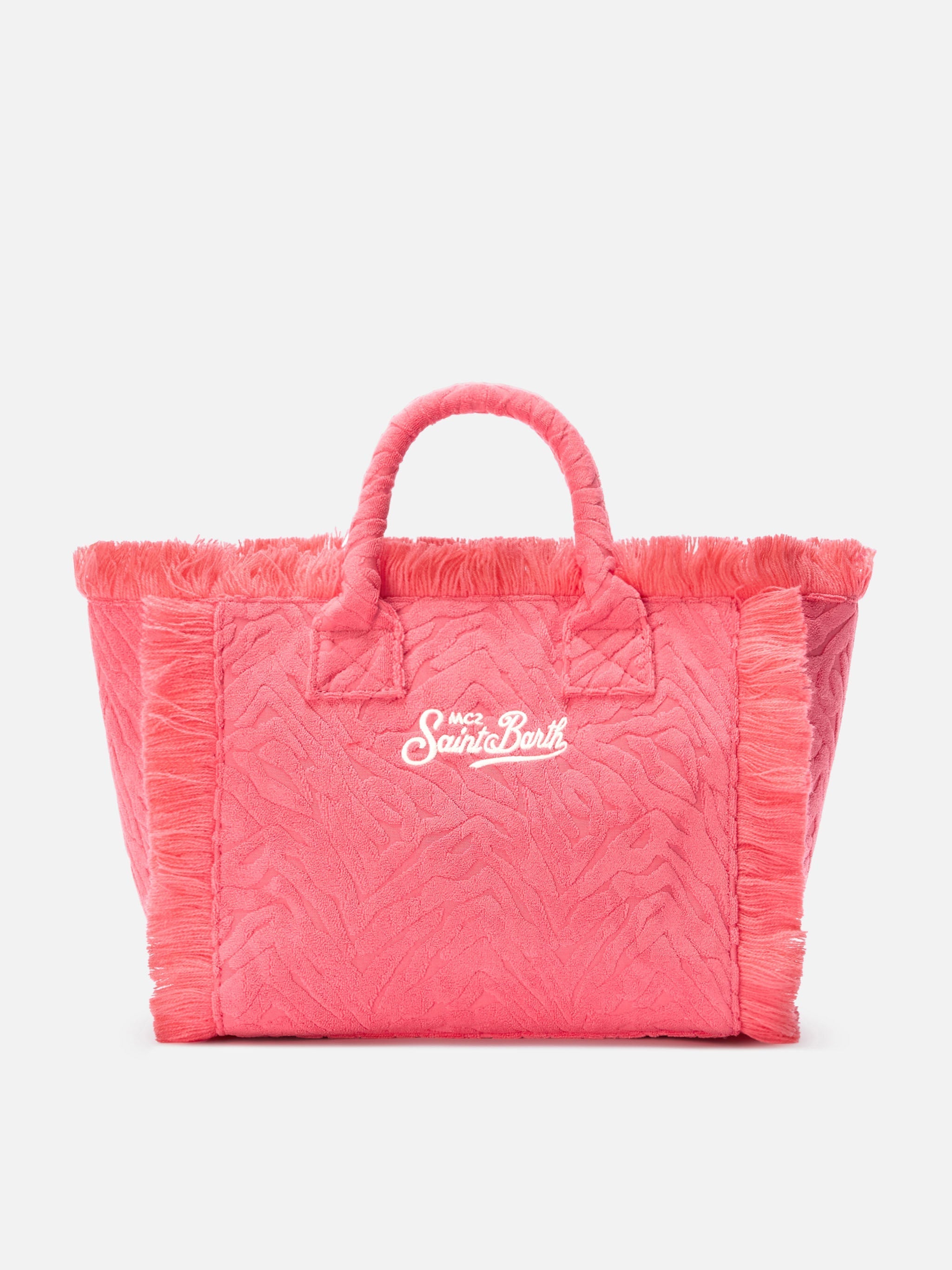Borsa Colette in tessuto effetto spugna con zebrato in rilievo