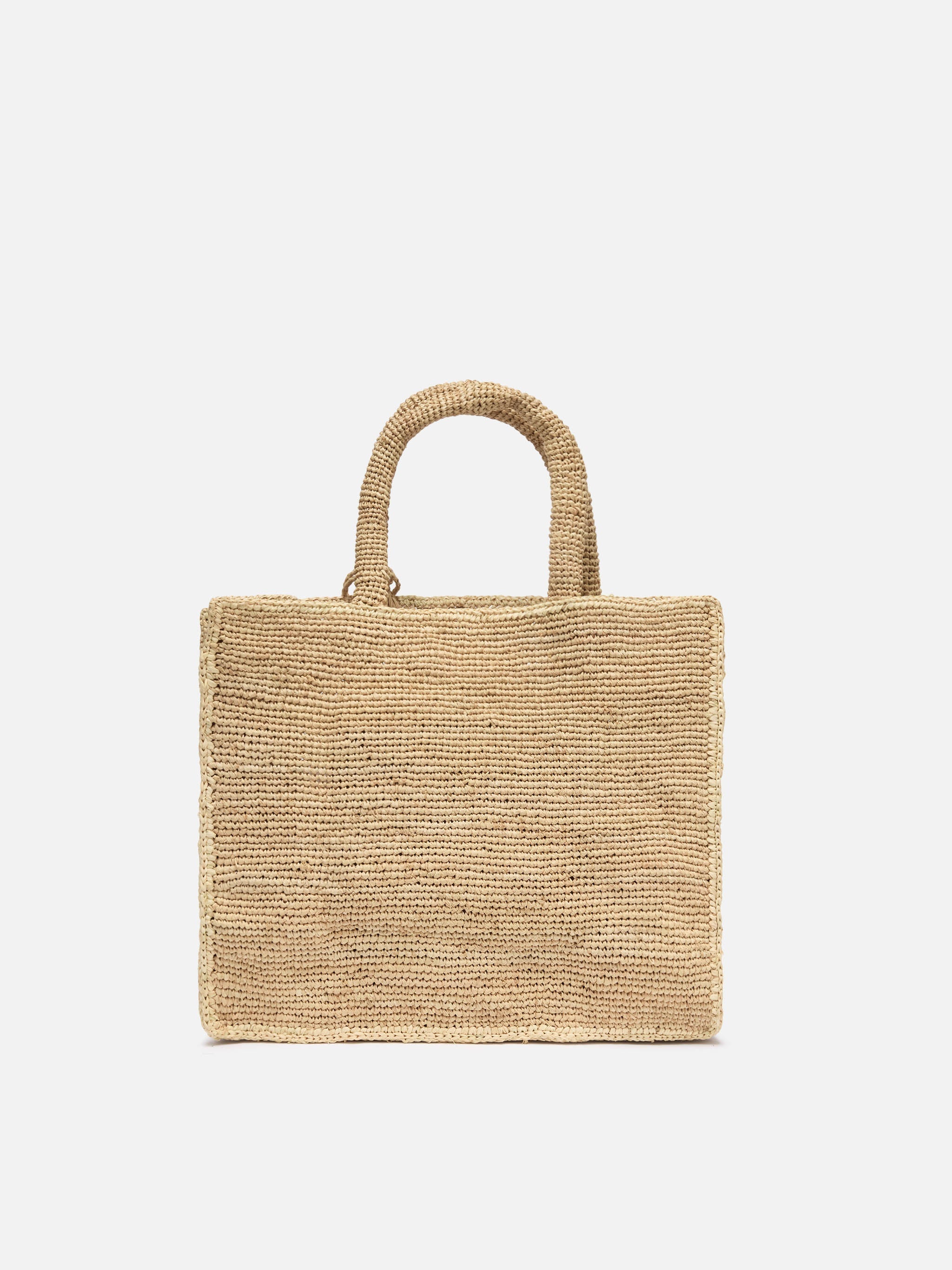 Borsa Colette in rafia con logo ricamato