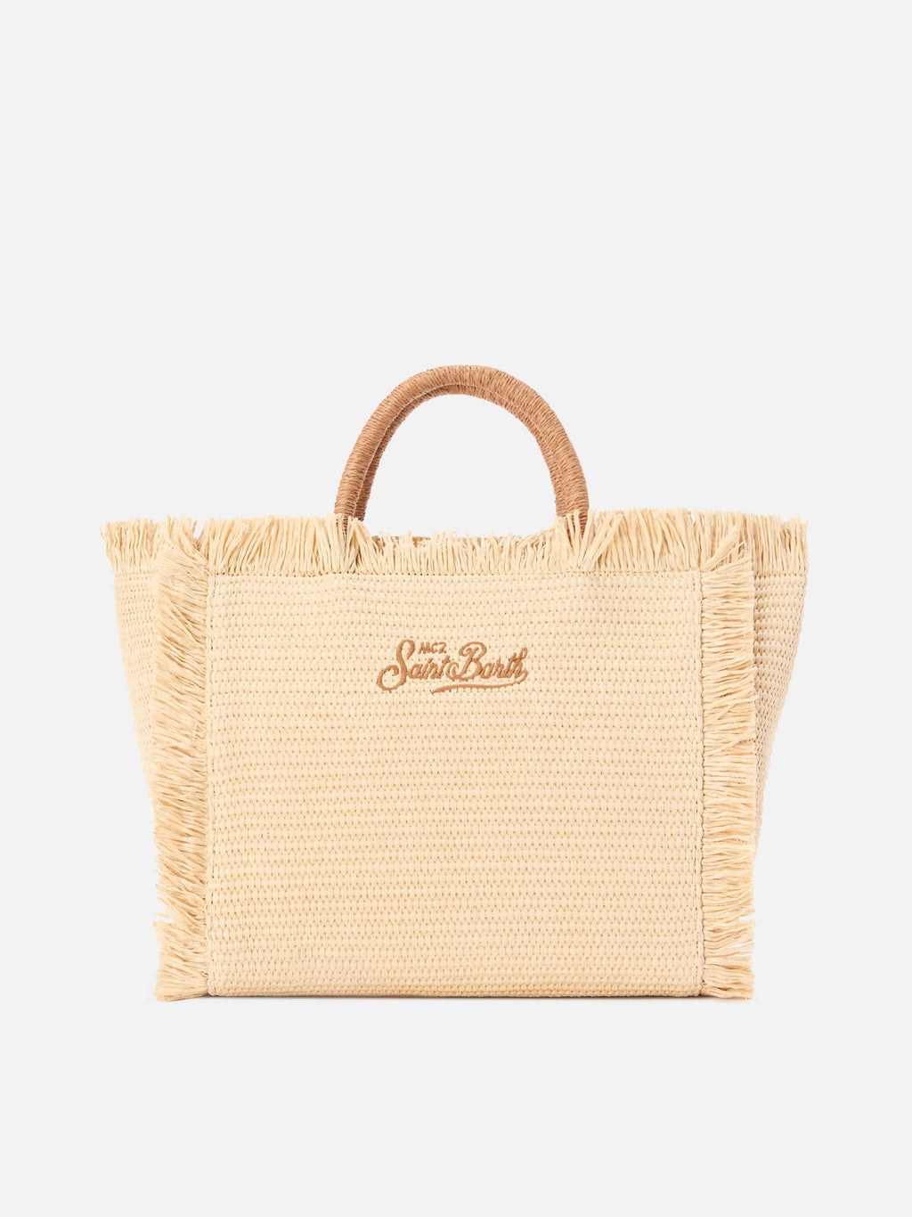 Borsa Colette effetto paglia con logo ricamato