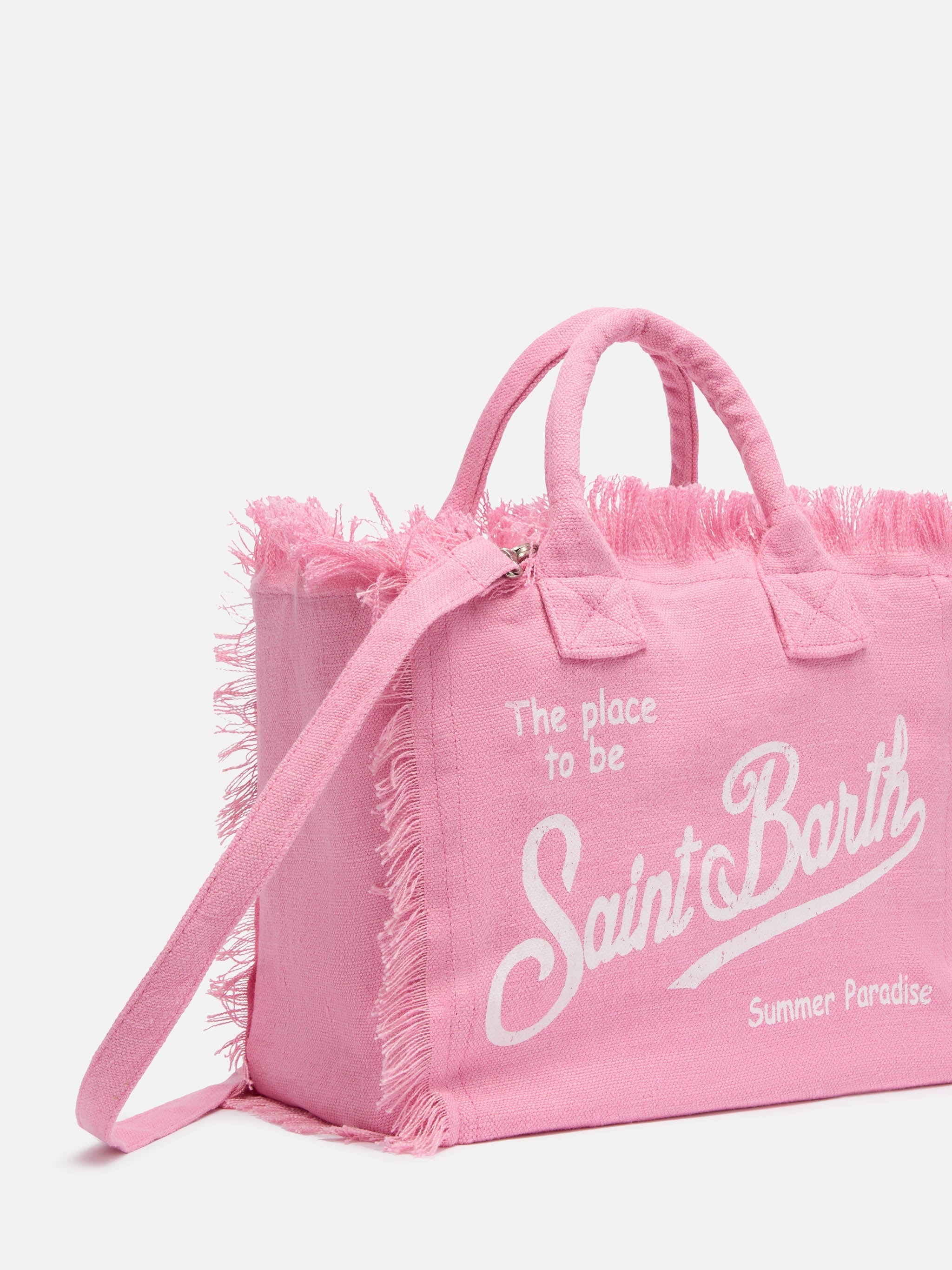 Borsa Colette in lino rosa tinta unita
