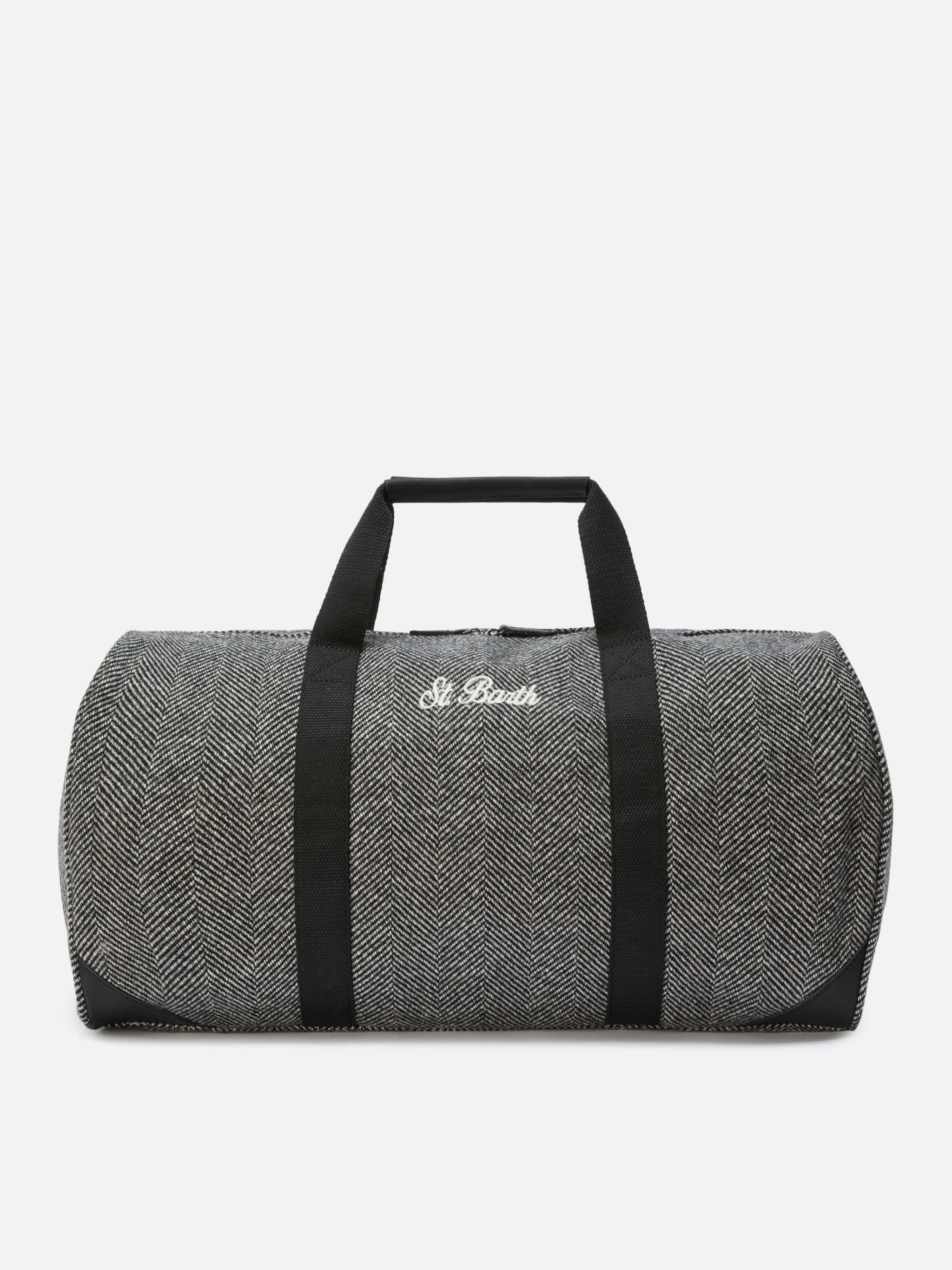 Borsone da viaggio Jetleg Wool in misto lana spigato