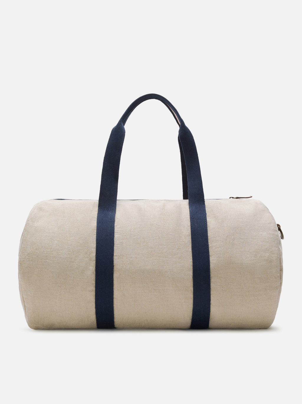 Borsone Round Jetleg in lino beige con logo ricamato a contrasto