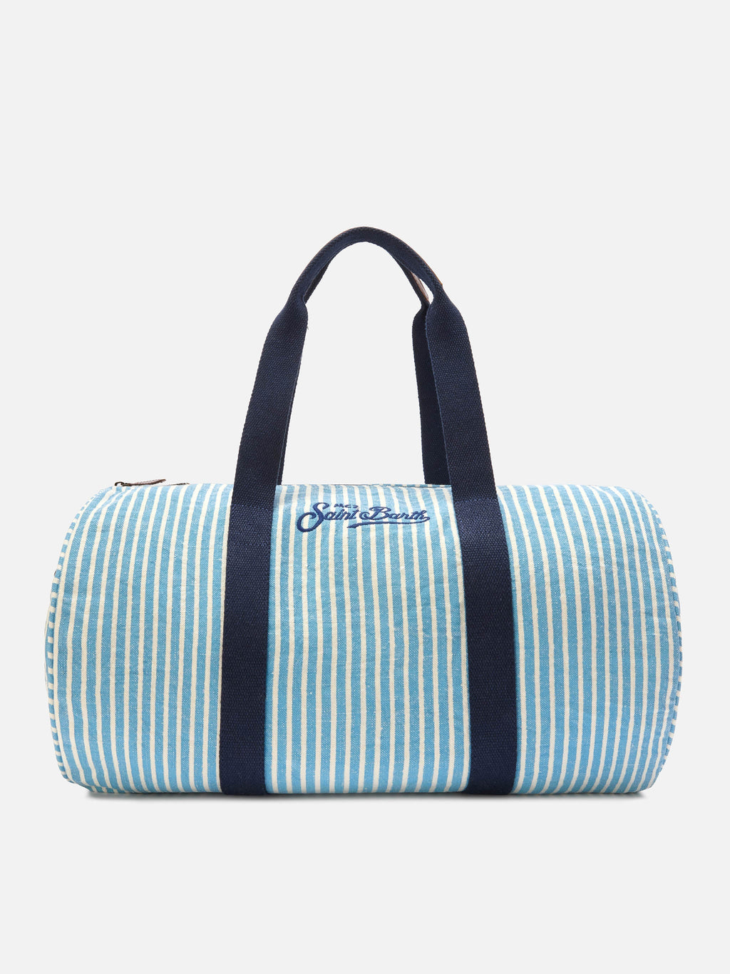 Borsone Round Jetleg in lino a righe blu e bianche