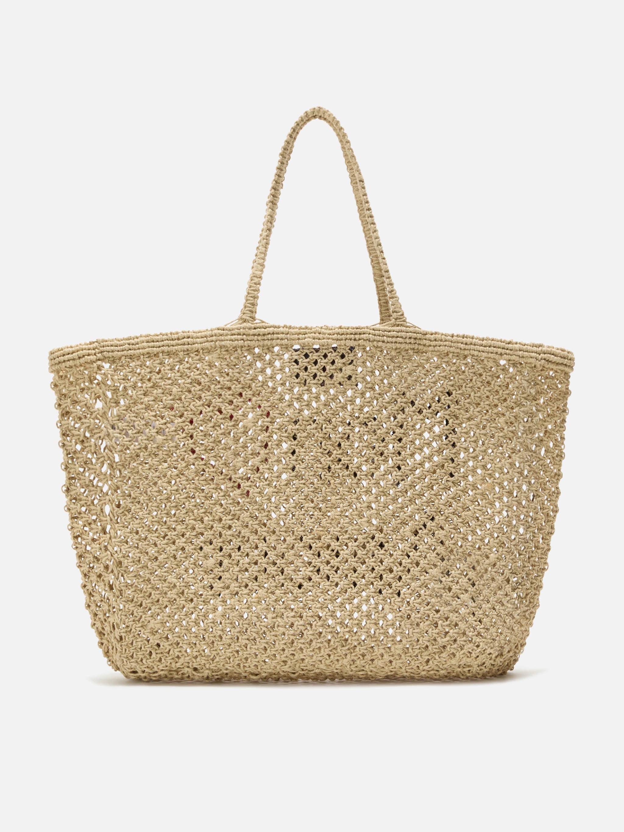 Borsa Mon Amour in juta con ricamo artigianale