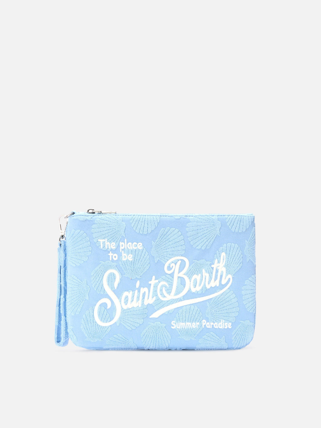 Parisienne Sponge pouch con motivo conchiglie in rilievo e trcolla removibile