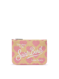 Pochette Parisienne effetto paglia con stampa cuori