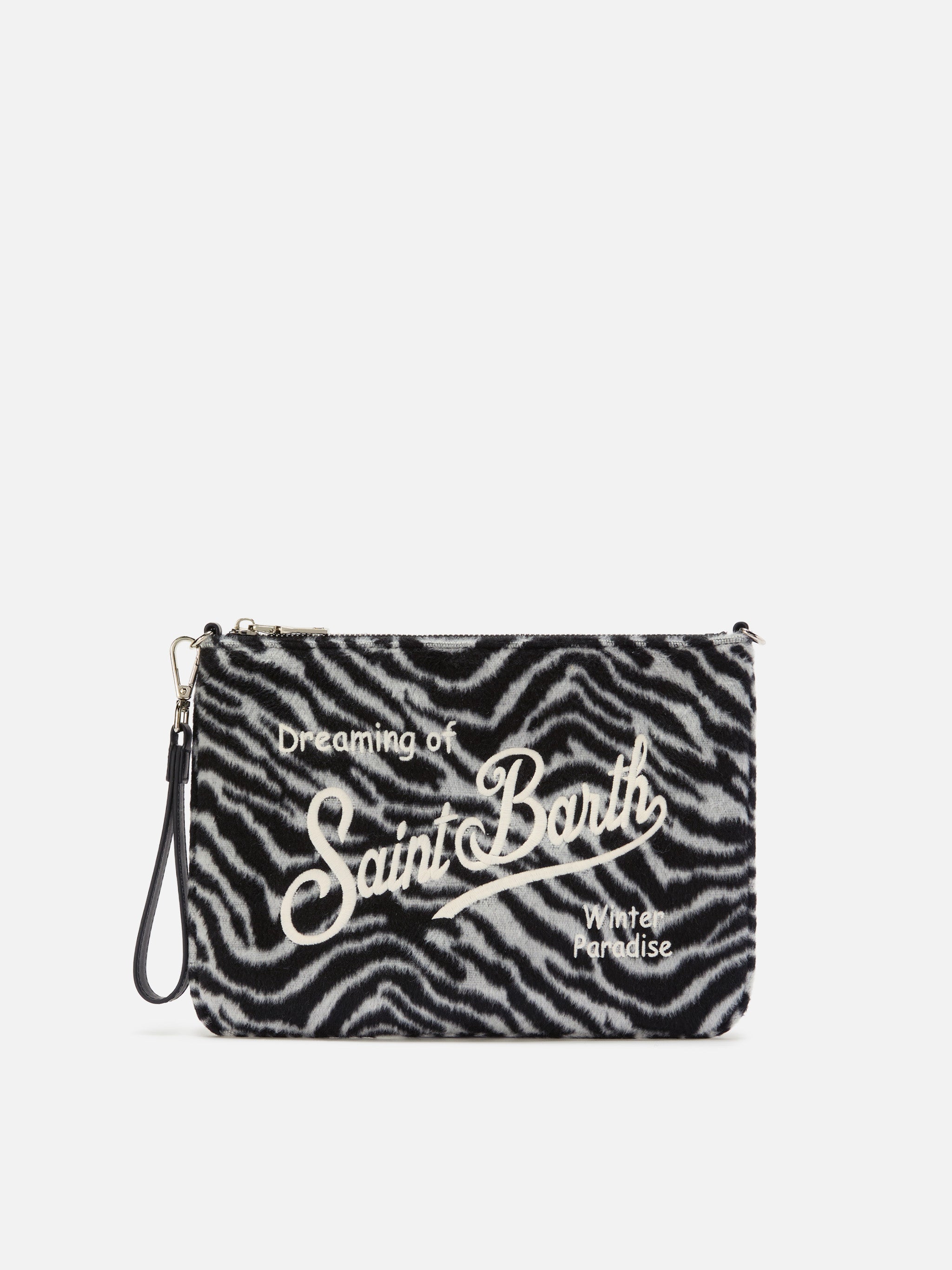 Borsa crossbody Parisienne Felt in misto lana zebrata