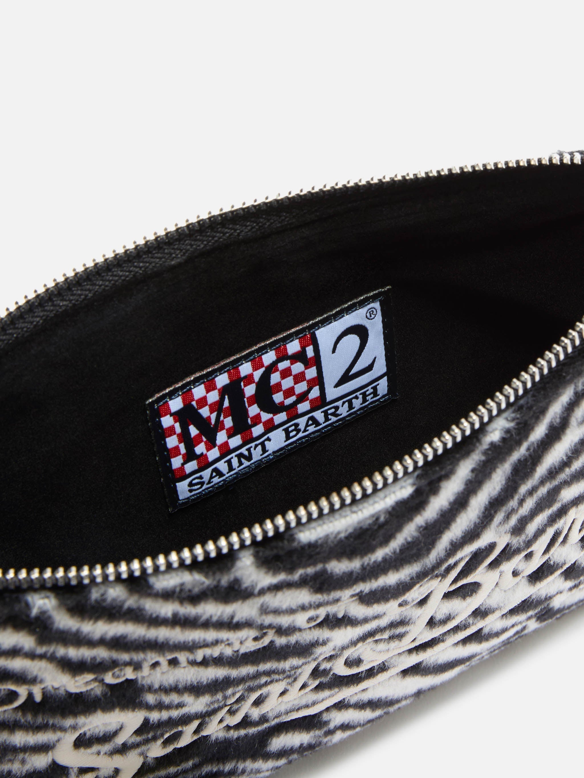 Borsa crossbody Parisienne Felt in misto lana zebrata