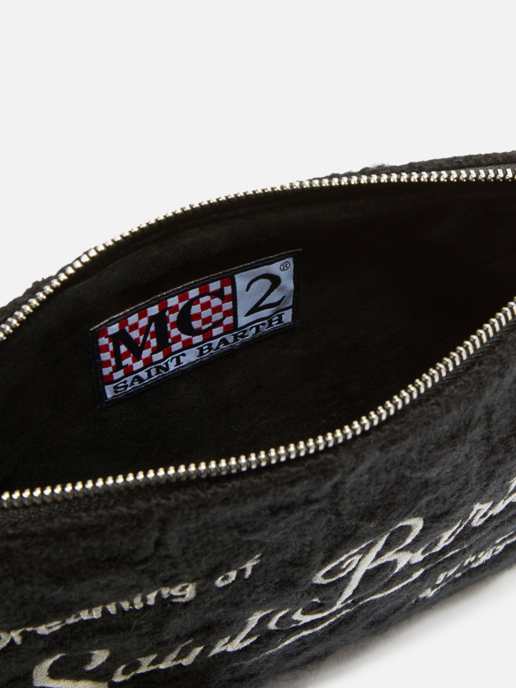 Borsa crossbody Parisienne Wool Braid in misto lana a trecce nera