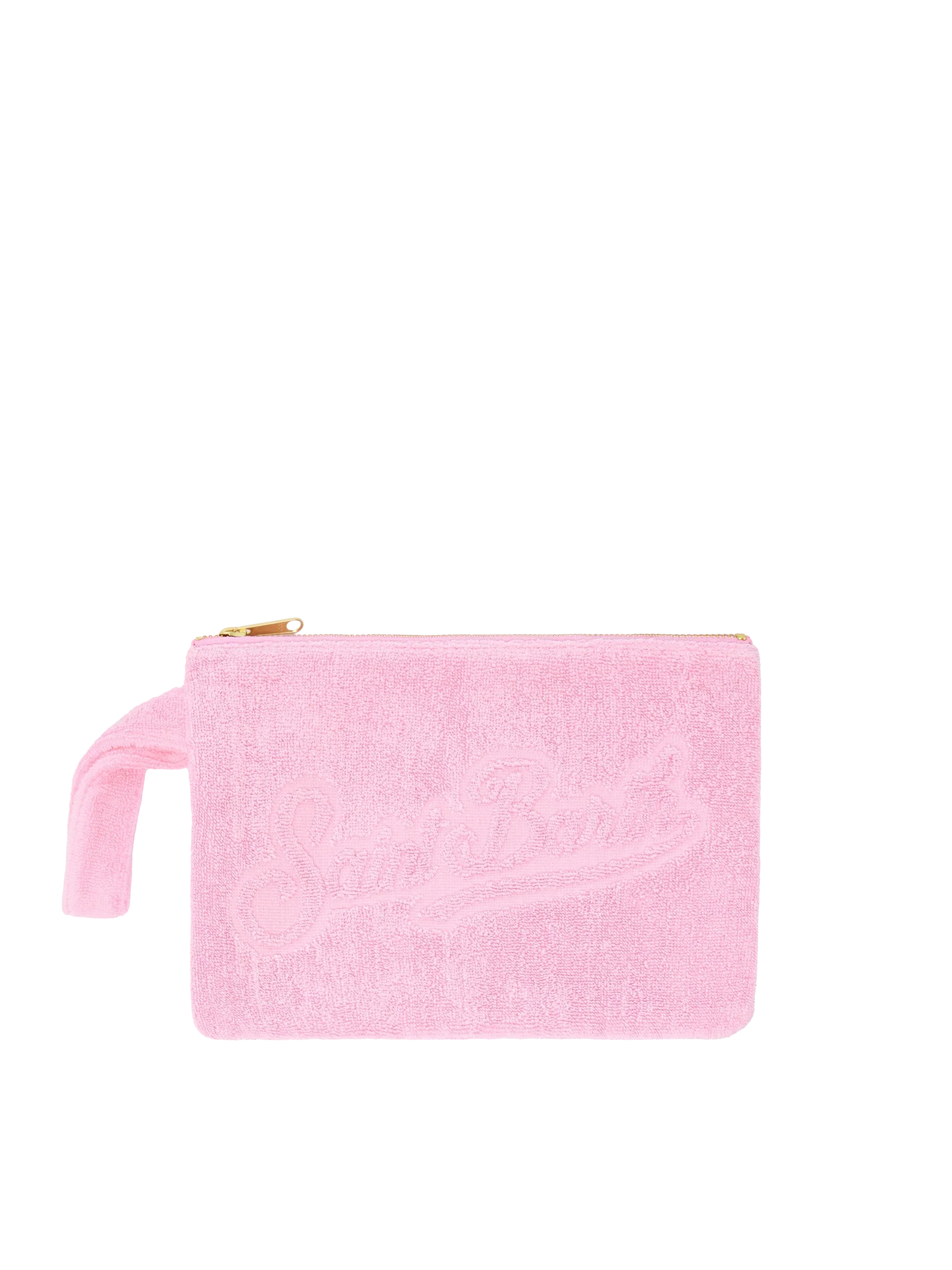 Pochette Pareasy rosa con logo Saint Barth in jacquard