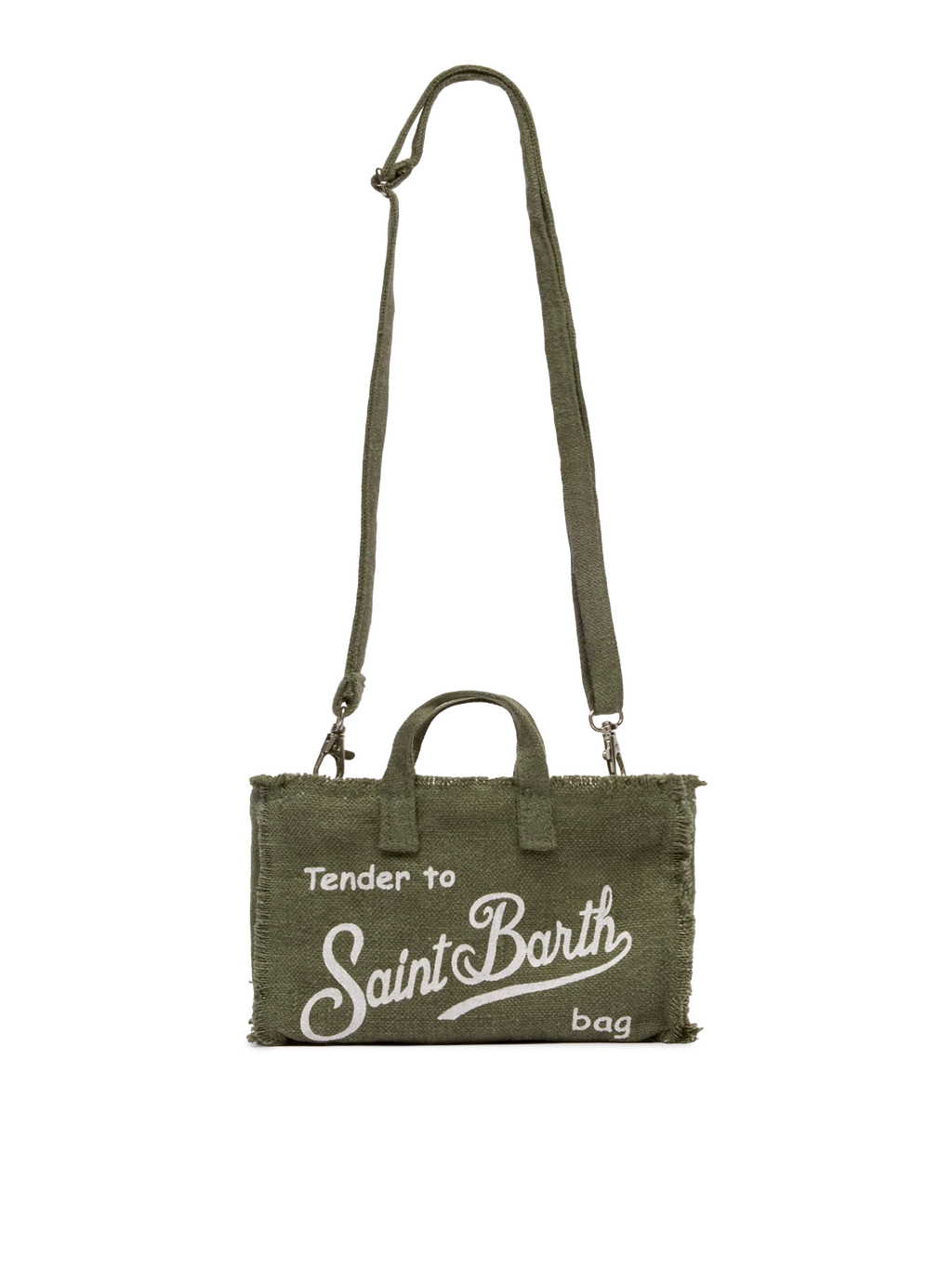 Phone Bag in lino verde militare