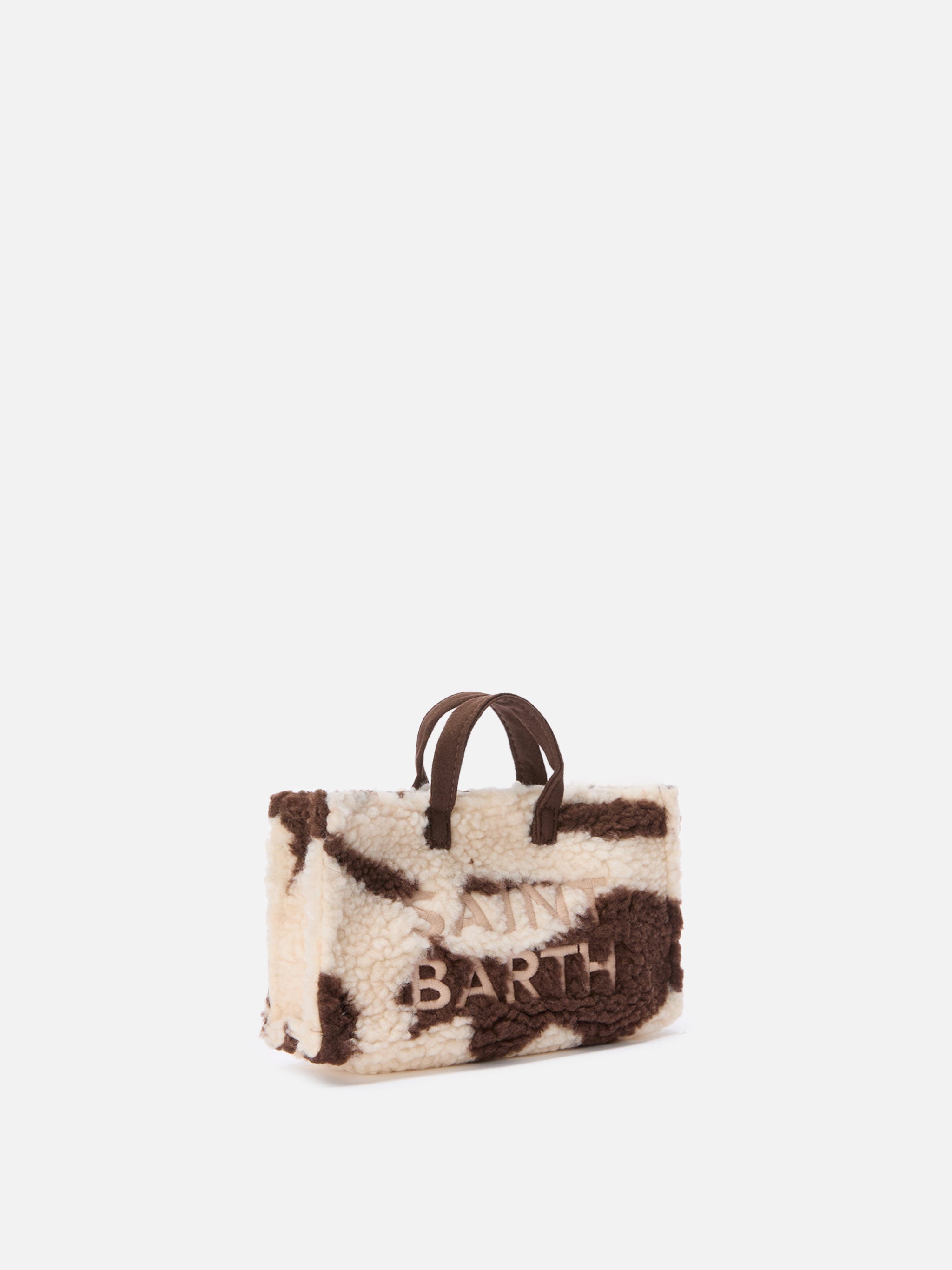 Mini borsa porta telefono Phone Bag Teddy in sherpa muccato