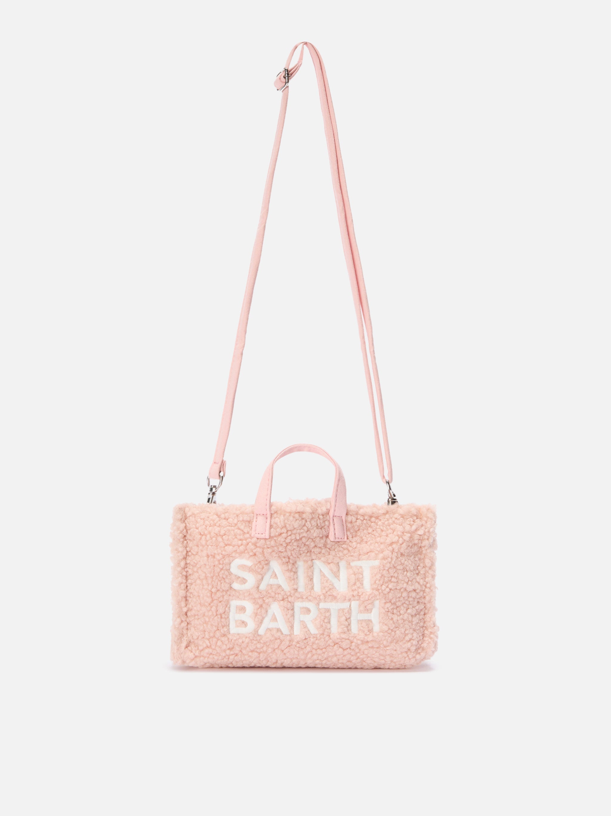Mini borsa porta telefono Phone Bag Teddy in sherpa rosa