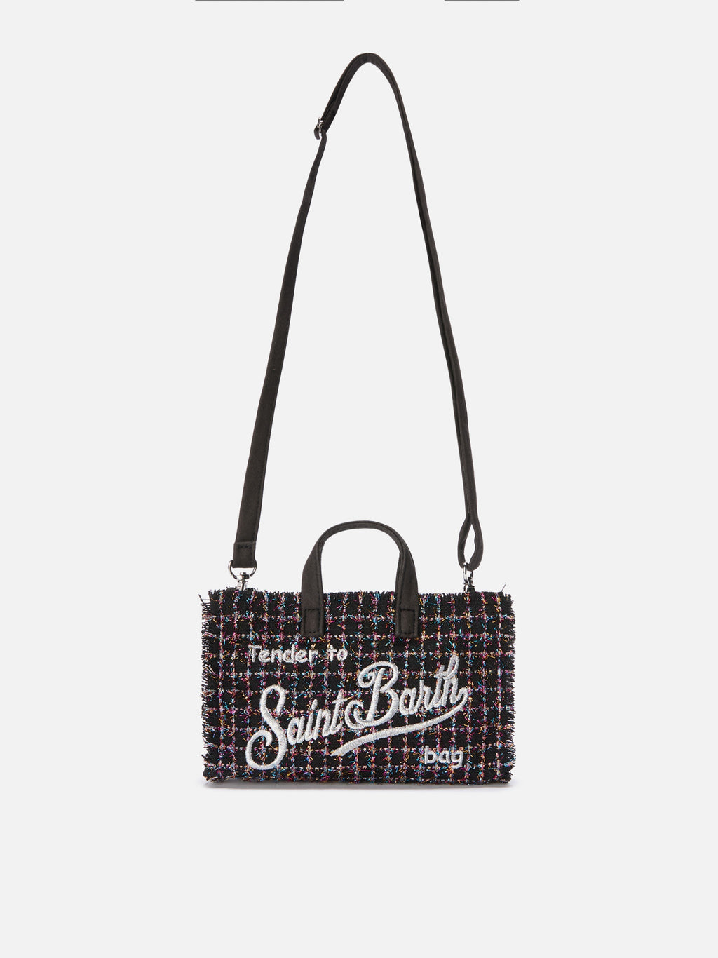 Mini borsa porta telefono Phone Bag Tweed lurex nero