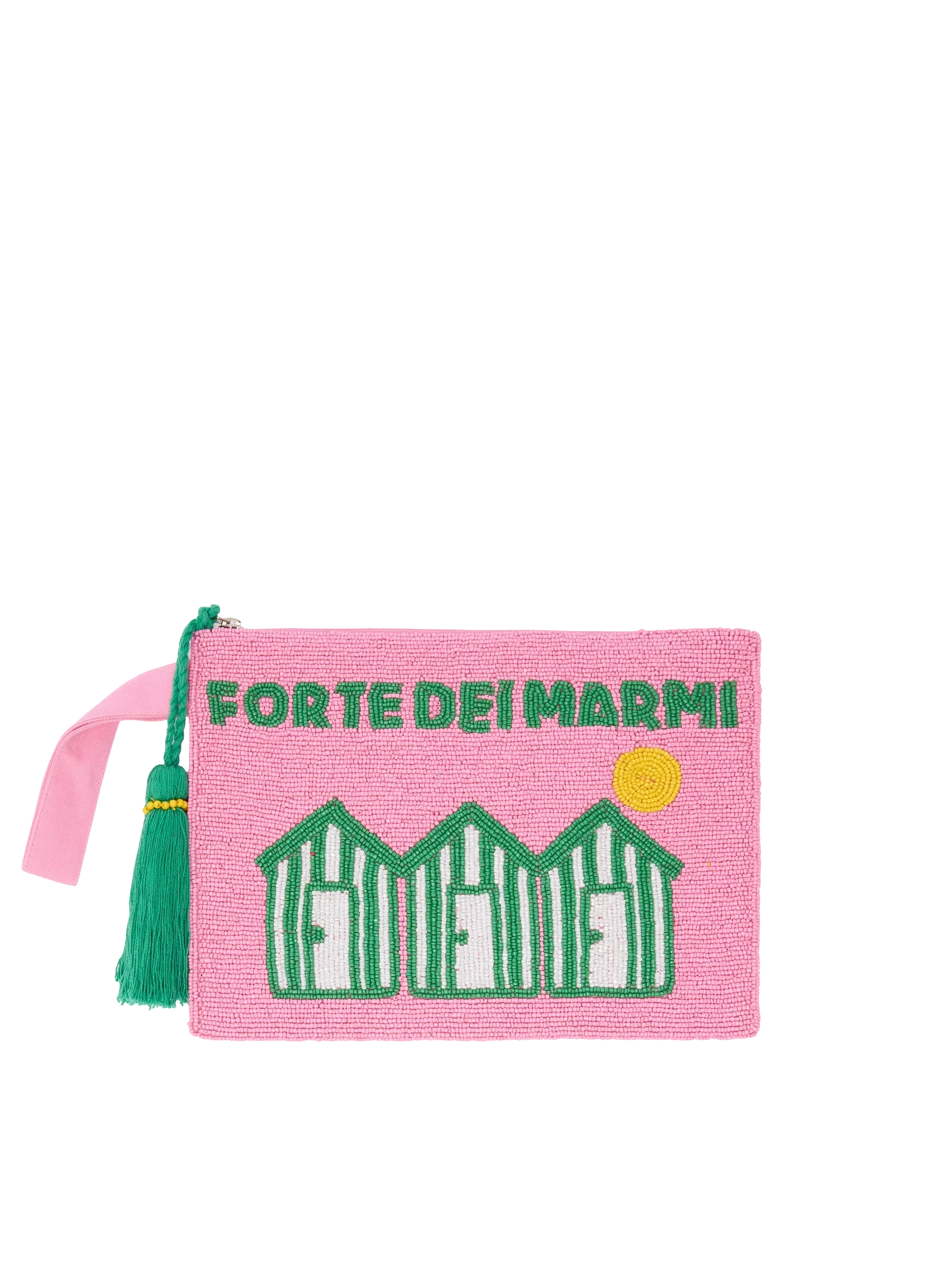 Pearl Pouch con design cartolina Forte dei Marmi  in perline