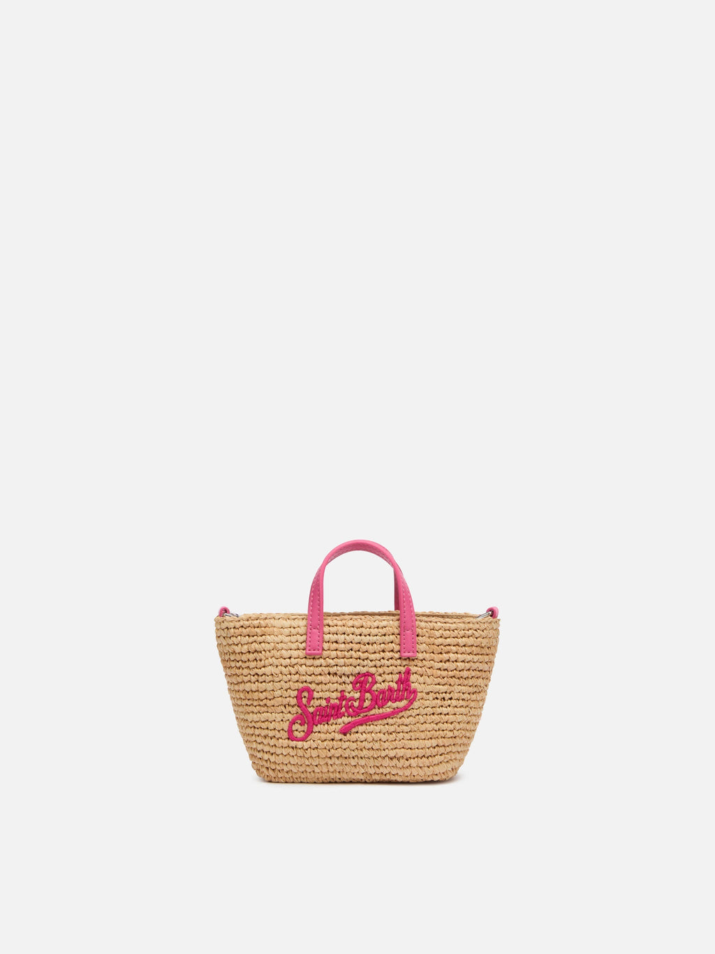 Rafia City Micro Bag beige con ricamo Saint Barth