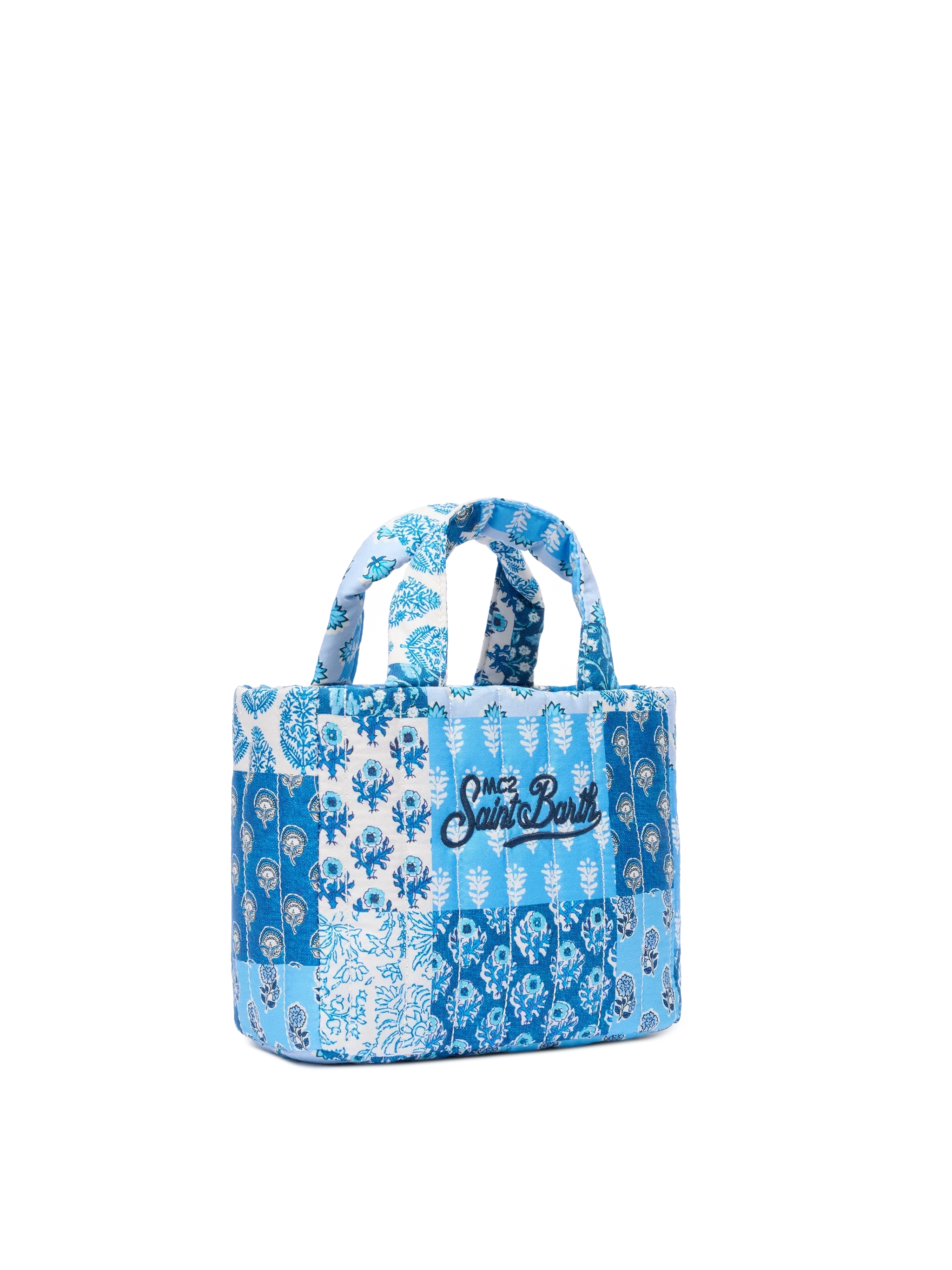 Soft Tote Mini Bag trapuntata con stampa a fiori