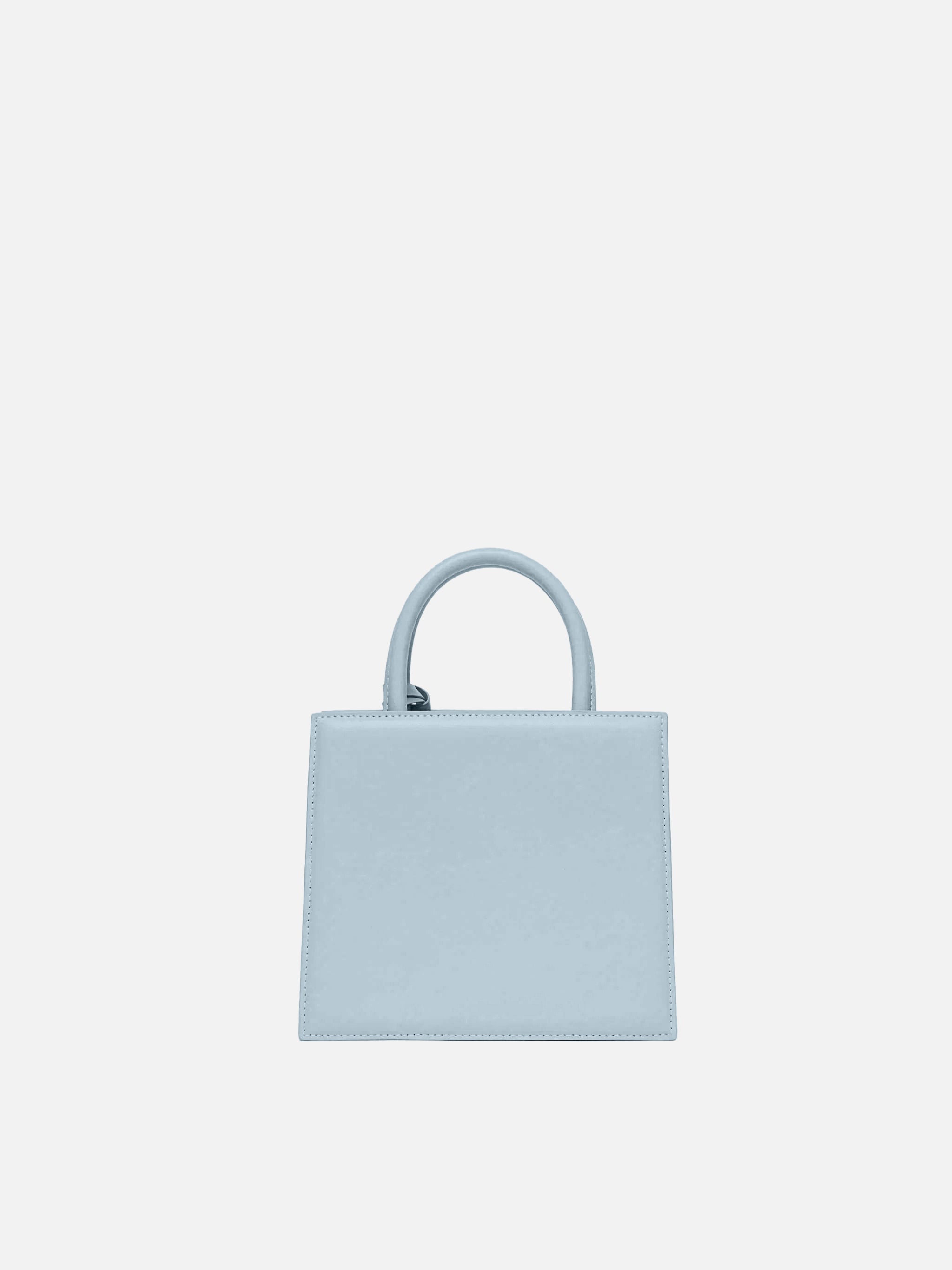 Shop Bag Mini in pelle azzurra