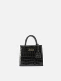 Borsa a mano Shop Bag Mini in pelle stampa cocco nera
