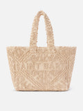 Borsa Tufting in cotone con ricamo in rilievo