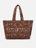 Tufting Cotton Tote Bag marrone